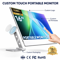 Moniteur tactile portable de 16 pouces IPS HDR 1080P FHD 99% SRGB Écran de jeu USB-C Boîtier en alliage d'aluminium Support magnétique détachable