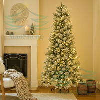 Sapin de Noël floqué en PVC, artificiel, pré-éclairé, en PE, pour intérieur et extérieur, vente en gros, personnalisable, OEM