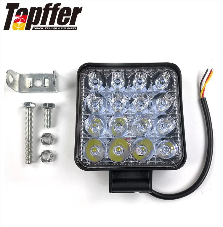 48W quadratisches LED-Arbeits licht 16LED 12V 24V Flutlicht lampe Arbeits licht für Offroad-LKW-Traktor Boots bar Fabrik Großhandel