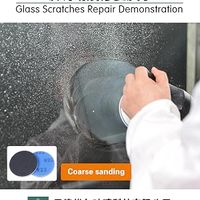 Kit de réparation de rayures sur verre UerGlass, 5 pouces, 3 types de tampons abrasifs (grossiers/fins/polissants)