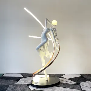 Zarif heykel tasarım reçine led zemin lambası standı zemin ışıkları lobi sergi salonu dekorasyon zemini ışık