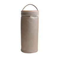 Sac de rangement pour cosmétiques de forme cylindrique, pochette à cosmétiques en cuir PU pour femmes, à tenir à la main
