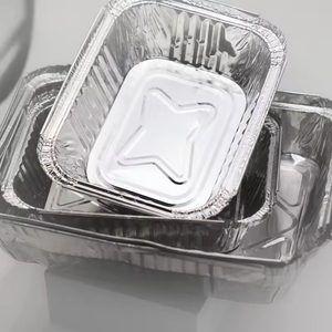 10 20 50 PCS Food Grade Disposable <b>Small</b> Aluminum Foil Food <b>Containers</b> Rectangle Aluminium Foil Baking Pan/Trays with Lids - Product Image 3