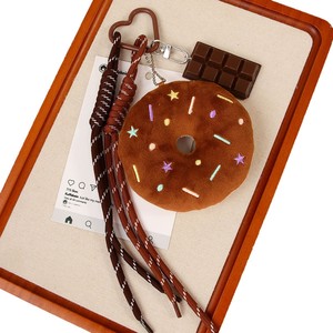 Soft Plush Donut Keychain <b>Bag</b> Charm Color Sprinkle Embroidery <b>Heart</b> Carabiner Braided Tassel Rope Resin Chocolate Bar Pendant - Product Image 6