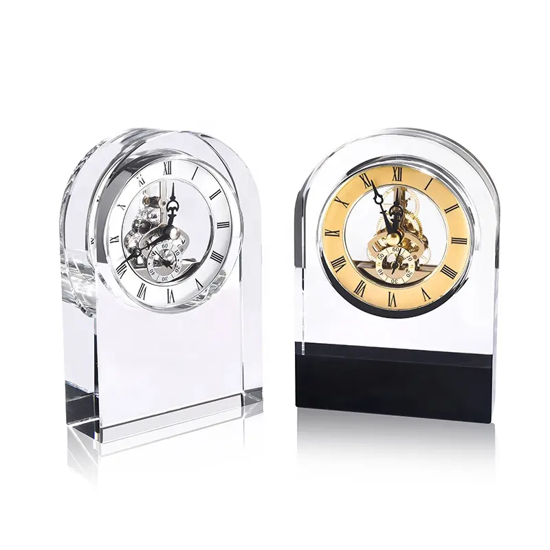 Honor of crystal Office Decoration Home Decoration Ornaments Crystal Clock Ornaments Fashion Transparent Clock In Crystal