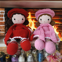 Poupée au crochet faite à la main pour filles, adorable peluche tricotée style Art Déco pour décoration d'anniversaire, décoration de la maison, décoration suspendue pour la chambre