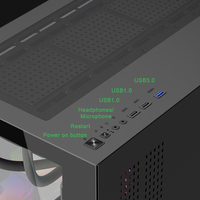 Boîtier de jeu M-ATX en verre trempé, haut débit d'air, refroidissement par eau 360 mm sur le dessus, 280 mm sur les côtés, boîtier PC ITX, support VGA 380 mm, boîte de jeu