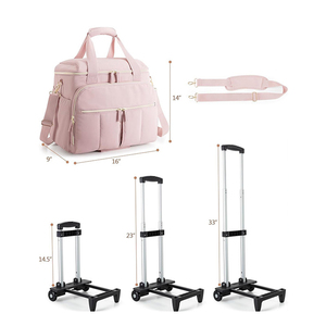 <span class=keywords><strong>Sac</strong></span> <span class=keywords><strong>de</strong></span> transport <span class=keywords><strong>à</strong></span> <span class=keywords><strong>roulettes</strong></span> pour enseignant, quatre roues, poulie amovible, fermeture éclair, en polyester, taille moyenne, pour papeterie - Product Image 3