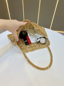 Pochette de Soirée de Luxe Dorée pour Femme, Sac à Main Scintillant en Cristal avec Deux Poignées, Grande Capacité, Sac à Main Perlé pour Fête, Sacs à Main en Strass - Product Image 6