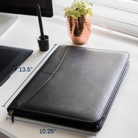Porte-documents A4 personnalisé en cuir PU, mallette portable, dossier professionnel pour réunion