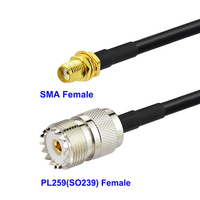 Adaptateur d'antenne Radio jambon SMA mâle vers UHF SO239 FL259 femelle RG58 câble de raccordement coaxial analyseur d'antenne charge fictive