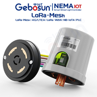Système de gestion centralisée des lampadaires intelligents GEBOSUN NEMA 7 PIN avec LoRa Mesh LoRaWAN, mesure de la consommation d'énergie, garantie de 3 ans