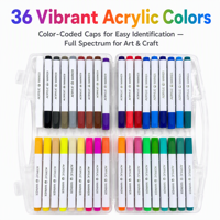 Marqueur acrylique imperméable multi-matériaux à 36 couleurs, haute couvrance, couleur stable, adapté à la peinture et à l'écriture des enfants