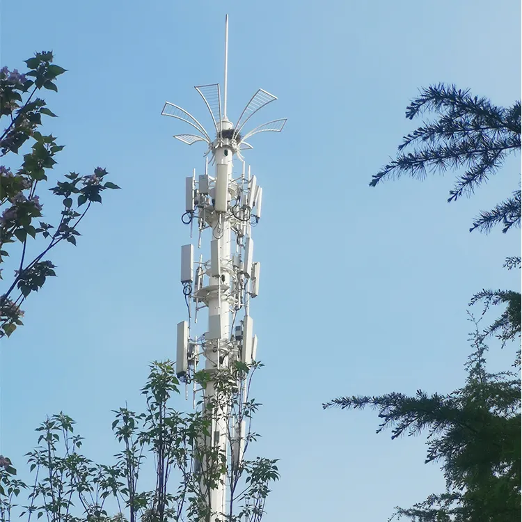 Açık 30m 40m çelik sıcak daldırma galvanizli yüksek direk anten mobil sinyal telefon sinyal iletişim Monopole