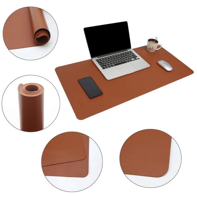 Custom logo Faux Leather Waterproof Dual Sided Desk Pad