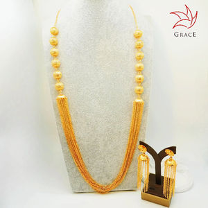 라운드 구슬 술 쥬얼리 세트 아프리카 나이지리아 패션 쥬얼리 세트 보헤미안 보헤미안 보헤미안 보헤미안 수제 목걸이와 귀걸이 세트 결혼식 - Product Image 2