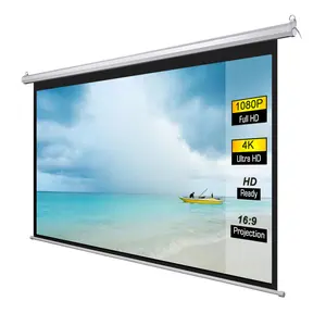 Motorized Projector Screen Electric Wall and Ceiling Electric Projection Screen for Home Cinema 72" 16:9 FUTURE Normal Projector