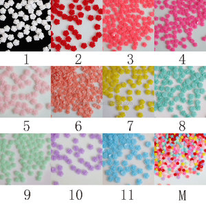 7mm Rose Flower Nail Art Charms DIY hỗn hợp nhựa hoa hồng Hoa cabochons Cameo phẳng trở lại quyến rũ - Product Image 5