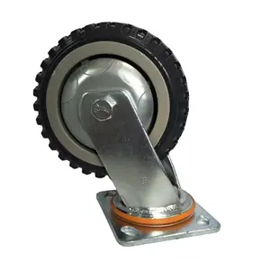 聚氯乙烯材料灰色手推车脚轮负载能力200-300公斤工业手推车脚轮重型