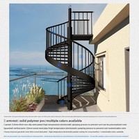 Escalier en colimaçon extérieur Yusituo, structure en acier sur mesure, escalier d'évacuation en fer pour balcon de maison