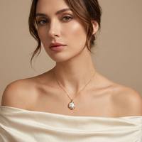 Collier pendentif en alliage de zinc plaqué or avec perle irrégulière de style baroque, bijoux de mode pour femmes, vente en gros