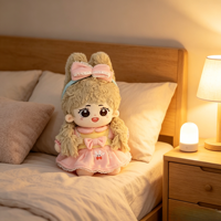 Peluche personnalisée en forme de lapin avec robe rose et nœud, conception OEM ODM, personnalisation d'échantillons, jouet en peluche pour promotion et cadeaux