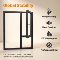 Ventanas de Aluminio de Alta Calidad, Eficiencia Energética, Triple Acristalamiento, Ventana Abatible de Aluminio con Rotura de Puente Térmico