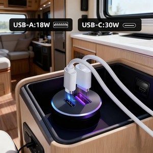 <span class=keywords><strong>Prise</strong></span> <span class=keywords><strong>USB</strong></span> 12V PD Type-C et <span class=keywords><strong>USB</strong></span>-C, chargeur <span class=keywords><strong>double</strong></span> port <span class=keywords><strong>encastrable</strong></span> pour <span class=keywords><strong>voiture</strong></span>, remplacement pour camping-car, caravane, remorque - Product Image 4