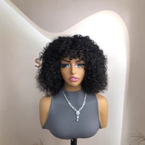 Perruque complète en cheveux humains vierges blond platine HD 12A, <span class=keywords><strong>courte</strong></span>, <span class=keywords><strong>avec</strong></span> <span class=keywords><strong>frange</strong></span>, dentelle transparente, grande densité, bonnet large - Product Image 4