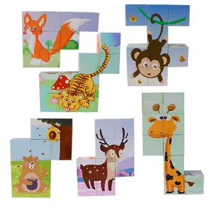 Consegna veloce 9 pezzi giochi a tema animale mattoncini magnetici magnetici mattonelle magnetiche cubo magico giocattolo magnetico per l'apprendimento precoce dei bambini