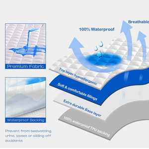 <span class=keywords><strong>Protège</strong></span>-<span class=keywords><strong>matelas</strong></span> matelassé <span class=keywords><strong>imperméable</strong></span> 100 % polyester toutes saisons lavable en machine pour usage domestique – Vente directe usine OEM/ODM - Product Image 3