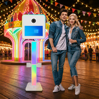 Écran tactile LED 15,6 pouces avec anneau lumineux DSLR pour cabine photo miroir magique, équipement publicitaire en promotion