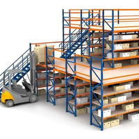 Étagères de mezzanine robustes à boulons pour stockage de petites pièces, à forte charge, avec poutre secondaire renforcée, base de colonne non palettisée, multi-niveaux