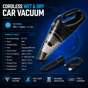 <span class=keywords><strong>Aspirateur</strong></span> de voiture portable haute puissance 7.4V pour voyage et camping-car <span class=keywords><strong>petit</strong></span> accessoire de voiture - Product Image 2