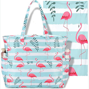 Échantillon gratuit Sac de plage personnalisé réutilisable imperméable Sac de plage personnalisé Capacité Sac fourre-tout en Tyvek enduit écologique - Product Image 1