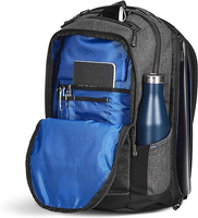 Sac à dos pour ordinateur portable grande capacité gris noir, multi-compartiments, sac de voyage d'affaires, sac d'ordinateur imperméable pour hommes et femmes, école, travail