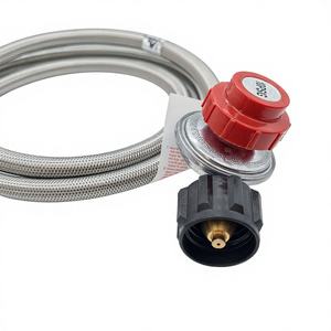 Régulateur de <span class=keywords><strong>gaz</strong></span> LP 10 PSI avec tuyau tressé en acier inoxydable de 5 pieds et buse en laiton - Corps en alliage de zinc pour appareils à <span class=keywords><strong>gaz</strong></span> - Product Image 3