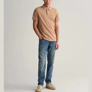 Camiseta Polo de Manga Corta Antiarrugas Lisa 100% Algodón para Hombre, Camiseta Polo Informal y Elegante - Product Image 2