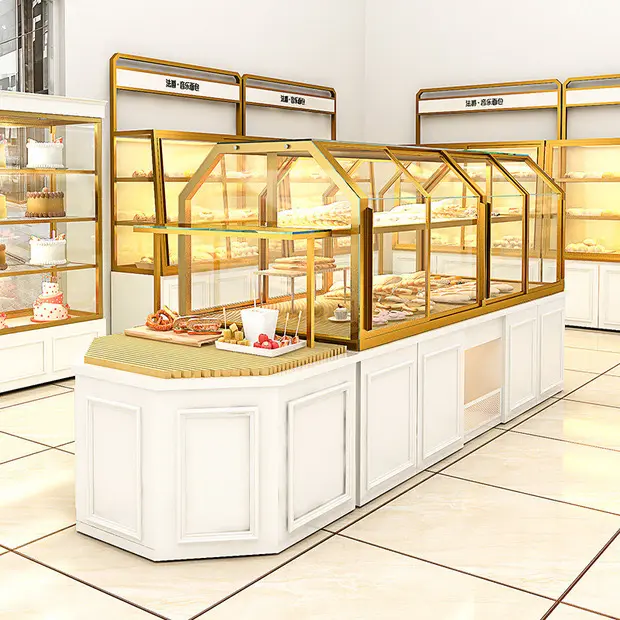 Vitrine de présentation de boulangerie de conception d'intérieur de magasin de gâteau et de boulangerie de beignet de Offre Spéciale