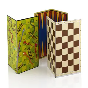 الشركة المصنعة OEM مخصص طباعة المجلس ألعاب الاطفال ورقة خشبية لوحة الشطرنج مجموعة لعبة للأطفال