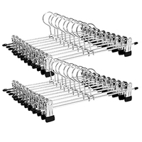 SONGMICS 20 pièces/ensemble Cintres à vêtements en métal à un seul niveau avec pinces pour armoire, gain de place