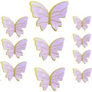 New Arrival 10pcs/bag pink <strong>Purple</strong> White Bronzing <strong>Butterfly</strong> <strong>Cake</strong> Decoration for Girls <strong>Cake</strong> Valentine's Day Wedding Anniversary - Product Image 1