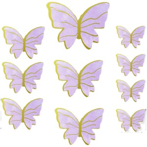 new arrival 10pcs/bag pink purple white Bronzing Butterfly Cake Decoration For Girls Cake Valentine's Day Wedding Anniversary