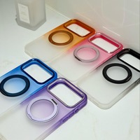 Coque de téléphone givrée pour iPhone 18 Pro, dos en acrylique dégradé, support magnétique, toucher doux, anti-chute, impression personnalisée OEM