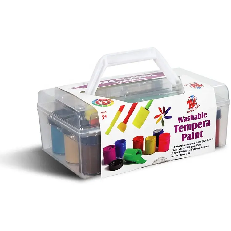 Brand TBC The Best Crafts Wholesale Safe Non-toxic Washable Finger Paints 18 Colors Tempera Paint