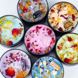 Özel doğal organik mumlar Sage lavanta Aroma lüks kristal kuvars manevi soya balmumu kokulu mumlar hediye seti - Product Image 5