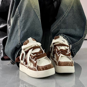 <span class=keywords><strong>Scarpe</strong></span> da donna alla moda in pelle bovina a doppio strato, basse, con suola spessa, stringate, bianche, da <span class=keywords><strong>tennis</strong></span>, casual, antiscivolo, resistenti, per <span class=keywords><strong>tutte</strong></span> le stagioni - Product Image 2