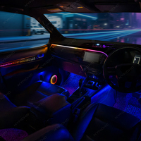 KYNCHO LED Araç Ambiyans Işık Kiti Toyota Hilux için 12V 64 Renk İç Mekan Senfoni Oto İç Aydınlatma Bluetooth APP Kontrolü