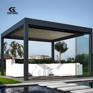 Pergola Verstelbaar Lamellendak Waterdicht Tuin Gemotoriseerd Paviljoen & Tuinhuisje Geroteerd Aluminium Luxe Aangepaste Outdoor - Product Image 5