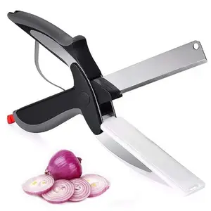 Kitchen Food Scissors Slicer Smart Cutter Stainless Steel Knife Vegetables Fruit Chopper Scissor